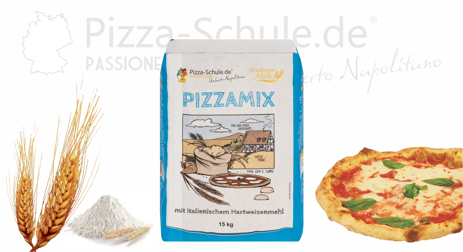 Mehl Pizza Pizzamix 25kg - Pizza-Schule