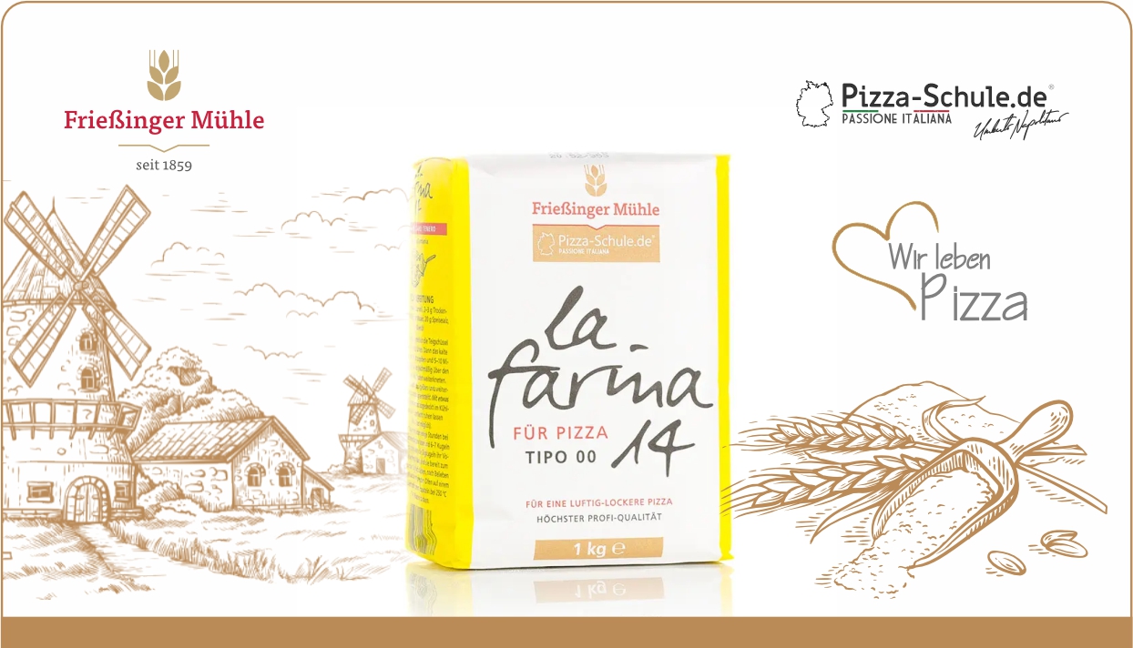 La Farina 14 - Pizzamehl T00 mit 14% Protein - Frießinger Mühle - Pizza-Schule
