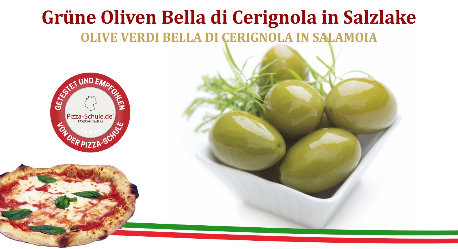 Grüne Oliven Bella di Cerignola in Salzlake