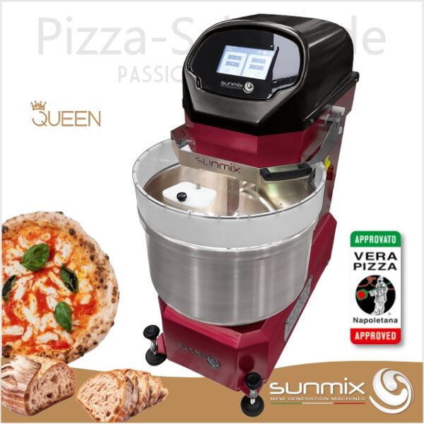 Sunmix QUEEN Line AVPN Verace Pizza Napoletana Teigmaschine Rubinrot - Rosso Rubino