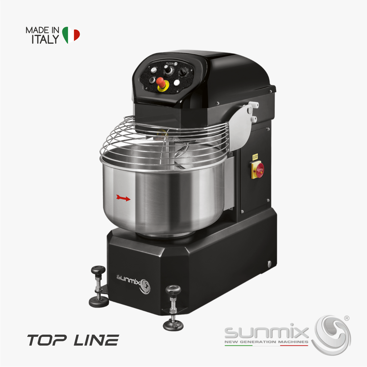 Sunmix TOP Line Spiral-Knetmaschinen für Teigmassen 30-40-50-60 kg Tiefschwarz