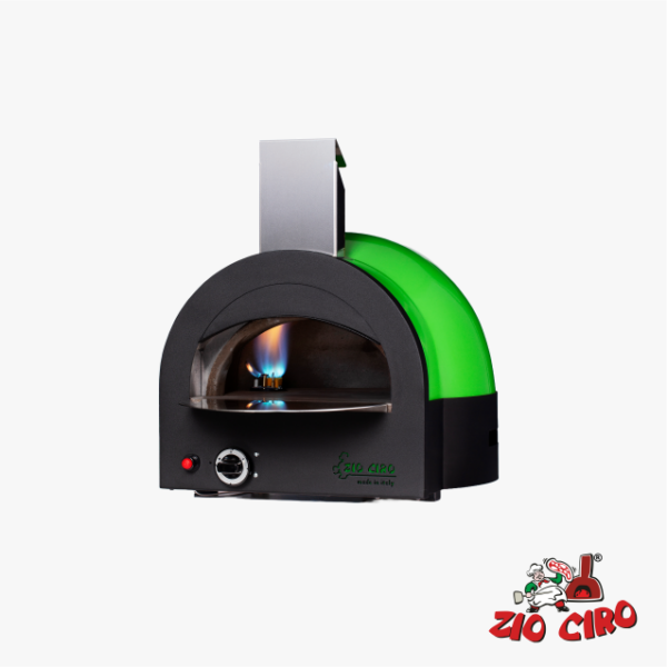 Zio Ciro Subito Cotto 45 verde Forno Pizza a Gas in Refrattario con Cupola