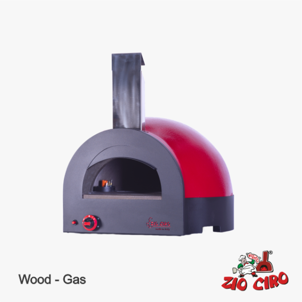 Zio Ciro Subito Cotto 60 Holz und Gas Pizzaofen in Rot