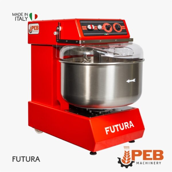 Knetmaschine für Pizzerien und Bäckereien 40 kg PEB Machinery FUTURA Rot