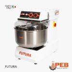 PEB Machinery FUTURA Spiralknetmaschine für neapolitanische Pizza 40 kg Teig in Weiß