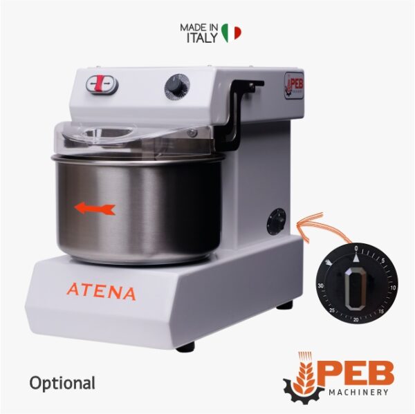 Optional 30-Minuten-Timer Spiralknetmaschine PEB Machinery Atena Digital