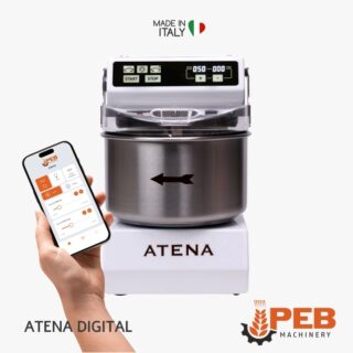neue Spiralknetmaschine für Pizza PEB Machinery Atena Digital Weiß