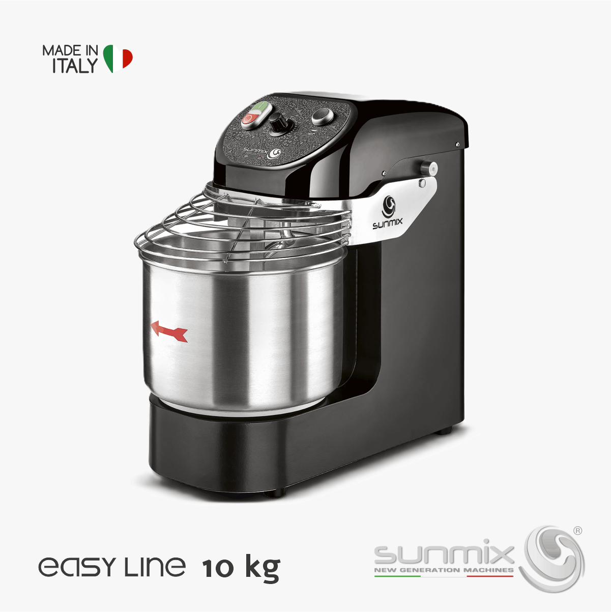 Sunmix EASY10 Spiralknetmaschine 10 kg für Pizza- Brot- und Pizzateig Tiefschwarz 1