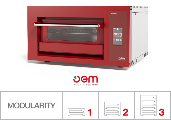Modularity OEM RAPIDO TOUCH Professioneller elektrischer Pizzaofen 400 grad Modularity OEM RAPIDO TOUCH Professioneller elektrischer Pizzaofen 400 grad