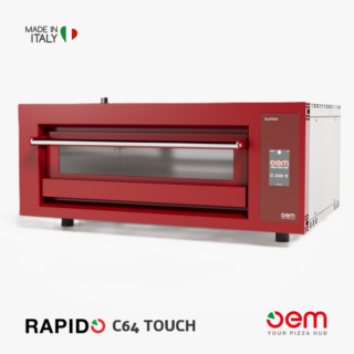 OEM RAPIDO C64 TOUCH Professioneller elektrischer Pizzaofen 400 grad für 2 Pizzen mit Touchscreen OTC-Technologie