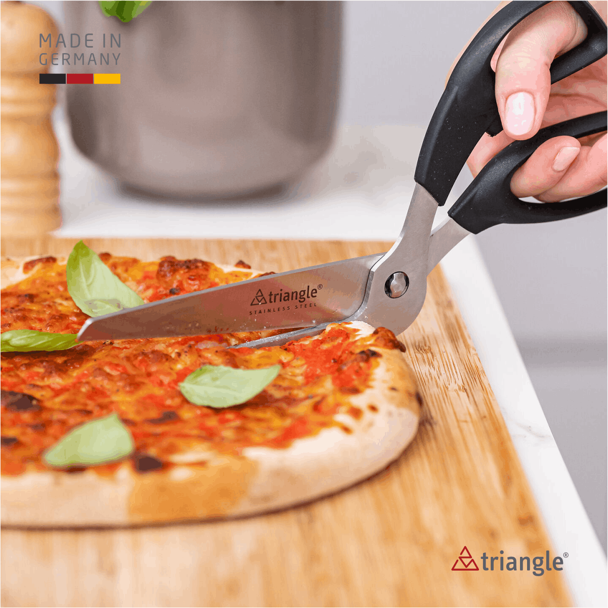 Pizzaschere Schwarz aus Edelstahl Triangle Solingen 56 491 11 02