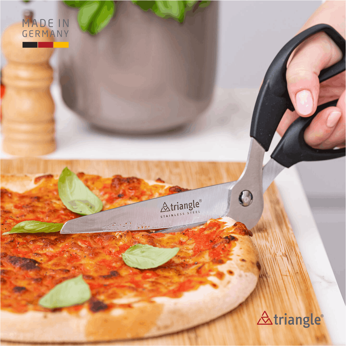 Pizzaschere Schwarz aus Edelstahl Triangle Solingen 56 491 11 02