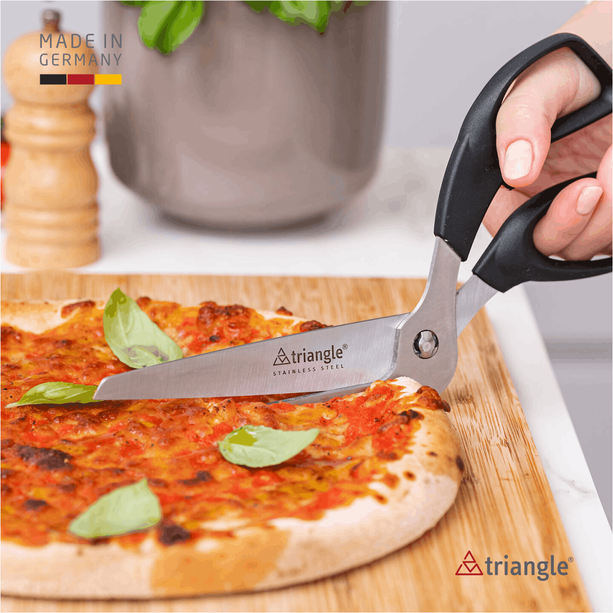 Pizzaschere Schwarz aus Edelstahl Triangle Solingen 56 491 11 02