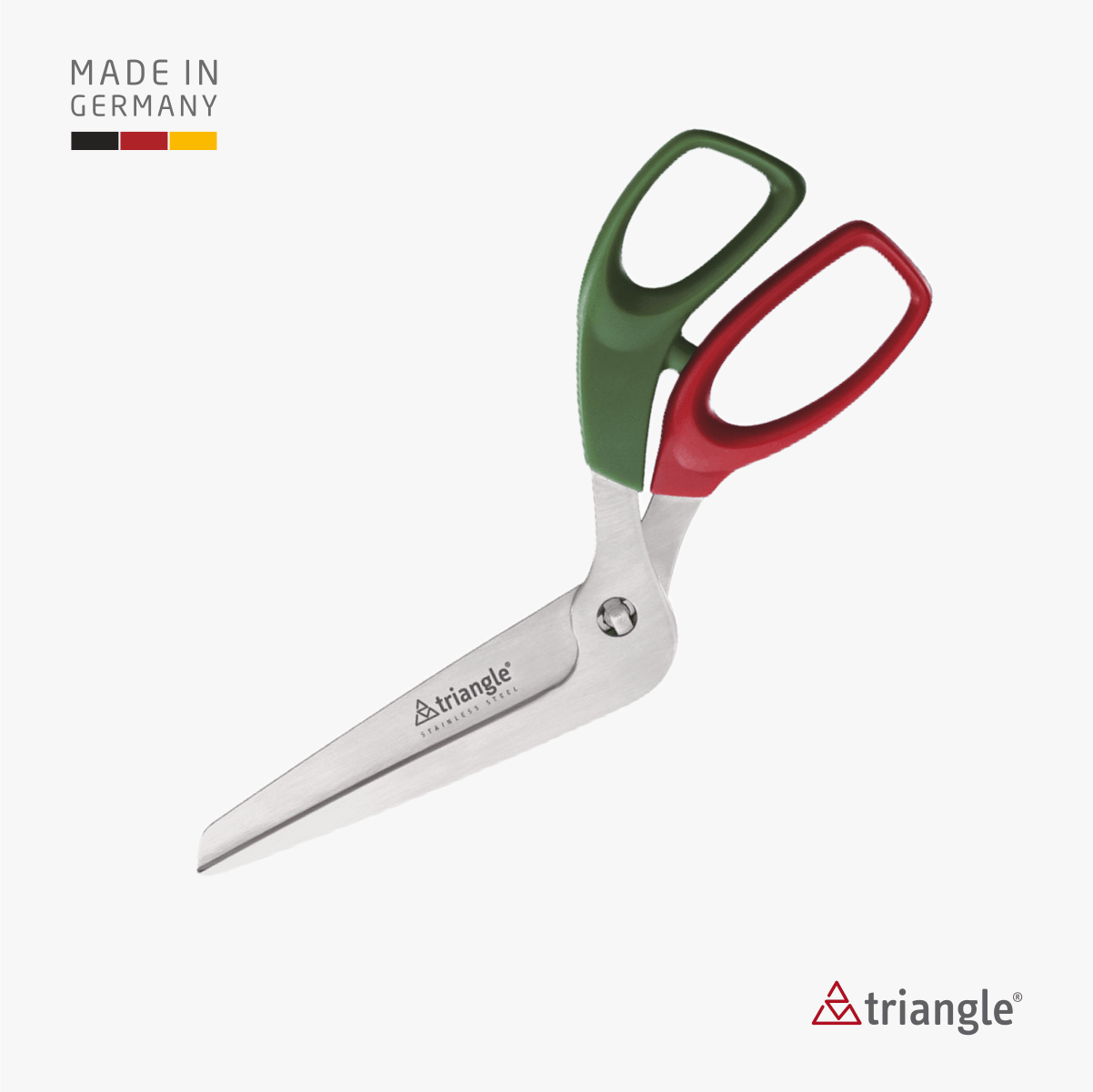 Triangle Pizzaschere Rot-Grün aus Edelstahl Made in German 50 491 11 02