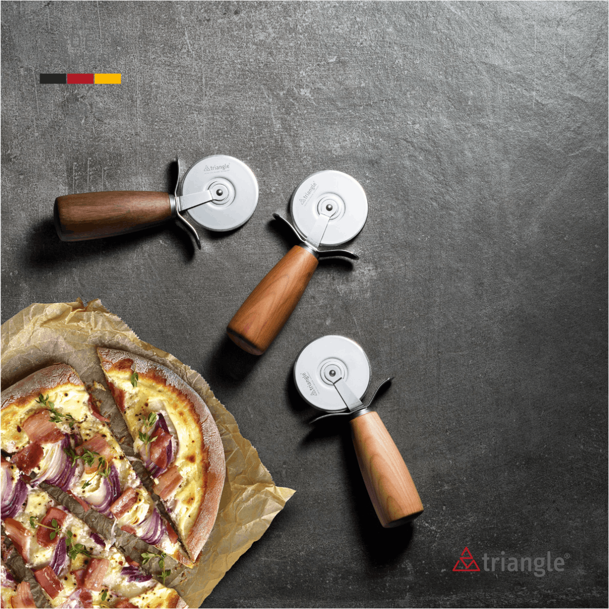 Triangle Pizzaschneider Soul Pflaumenholz 7 cm 84 075 07 04_P