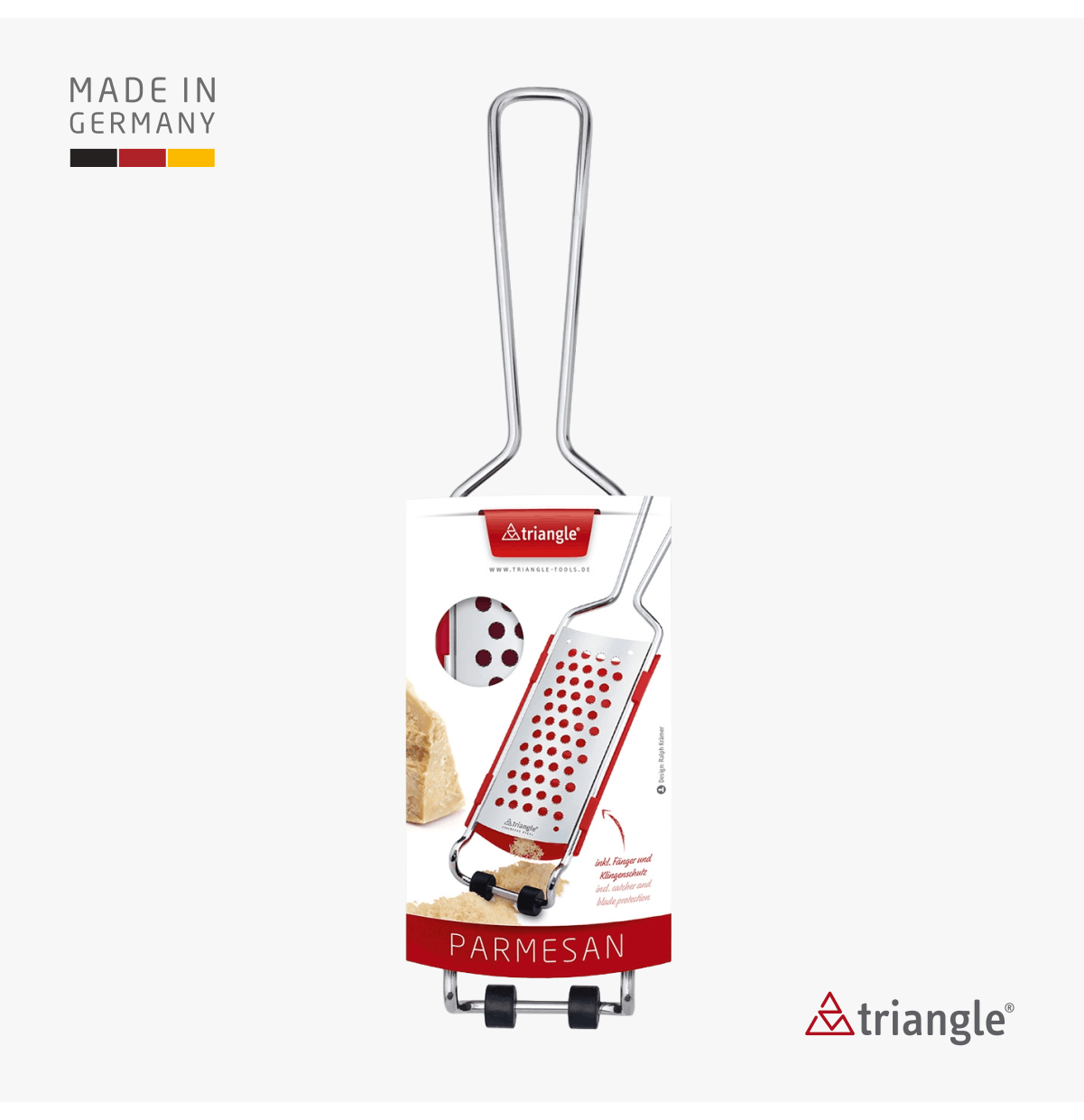 Triangle Reibe Parmesan mit Fänger Professionelle Parmesanreibe 50 155 13 03