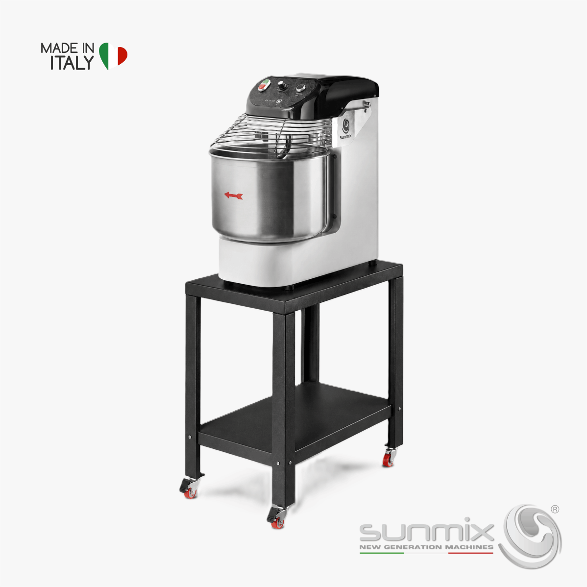Sunmix Rollwagen für Teigmaschine Micaceo lackierter Stahl mit Rollen