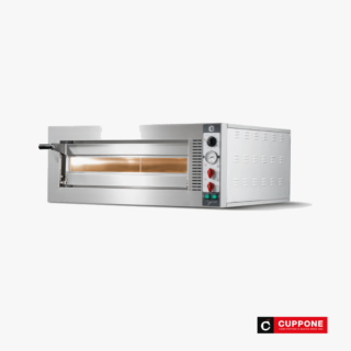 Cuppone Tiepolo Elektro-Pizzaofen mit einer Backkammer, Front aus Edelstahl