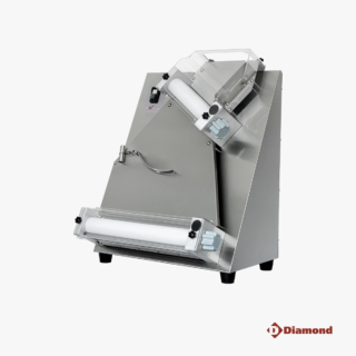 Diamond WR-LP42-XM Pizza-Teigausroller aus Edelstahl mit zwei Walzenpaaren, Pizza Ø 26–40 cm