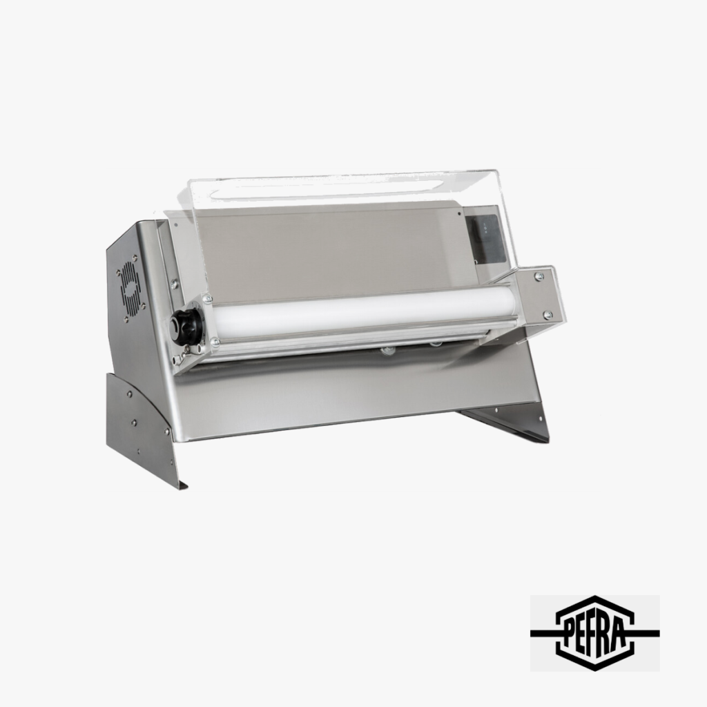 PEFRA Pizza-Teigausroller Pri 500/1 (Prismafood) – 1 Walzenpaar, Teiglinge 210–700 g, Pizza Ø 26–50 cm PEFRA Pizza-Teigausroller Pri 500/1 von Prismafood für große Pizzen bis Ø 50 cm